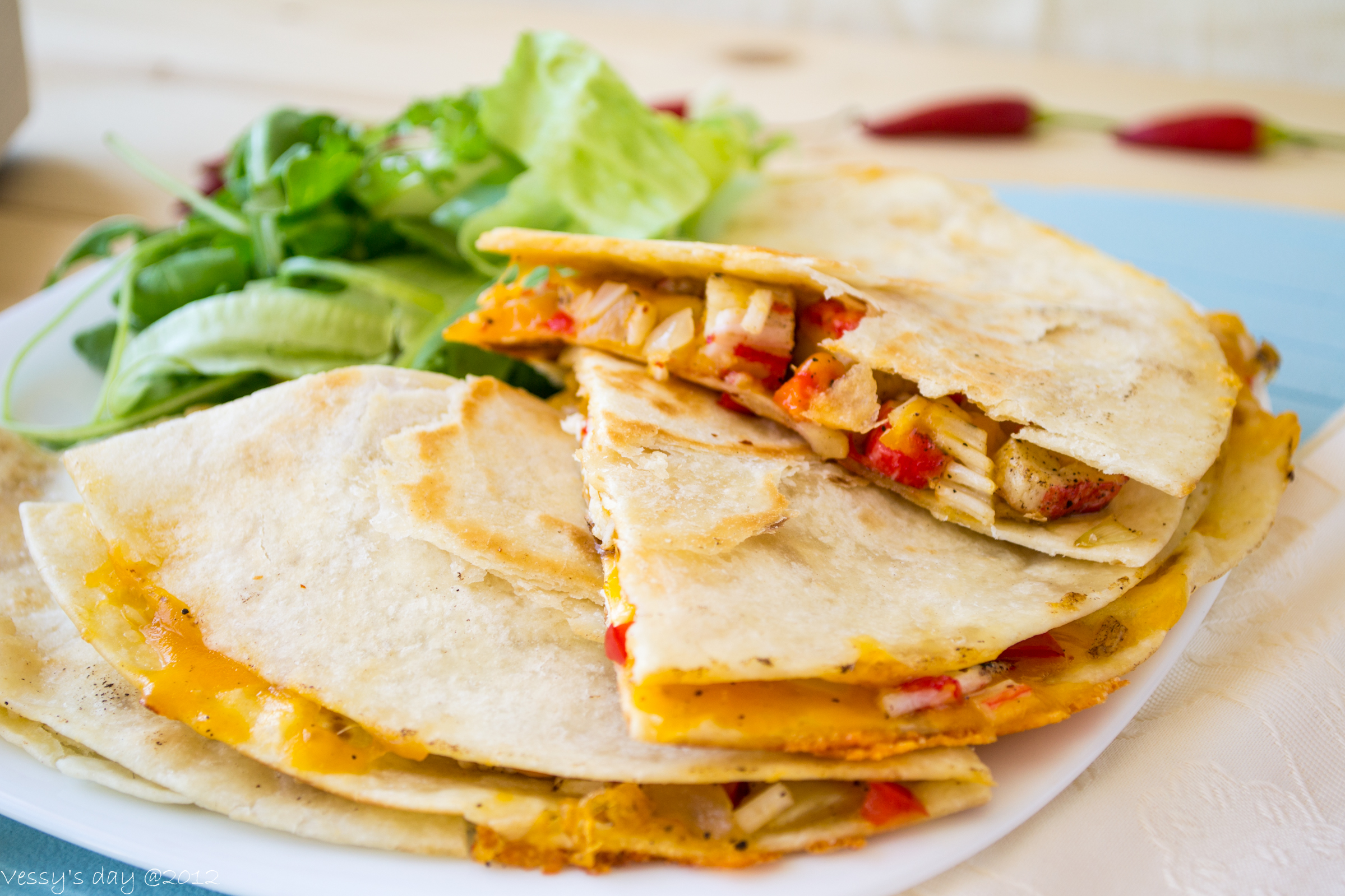 Quesadillas with crab meat and cheddar cheese | Vessy&amp;#39;s day